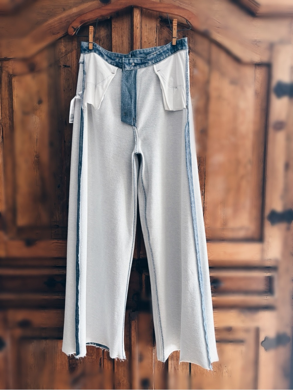 NWT Rag & Bone Miramar Terry Sofie Wide Pant (Size 27) Purposeful Raw Hem - Picture 10 of 16